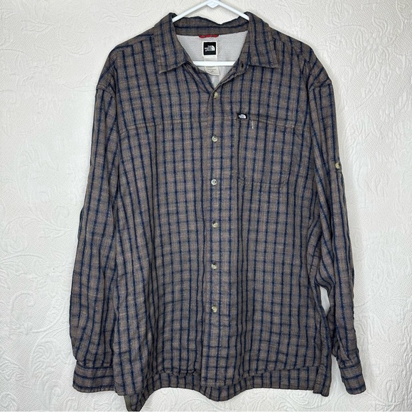 The North Face VTG Y2K Brown/Black Button-Down Shirt - Picture 1 of 11